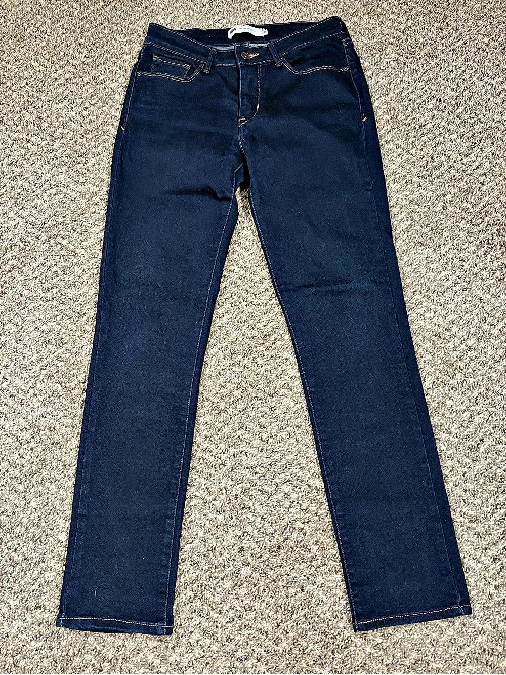 Lucky Brand Mid Rise Skinny Jeans in Blue Waist 10 Like New